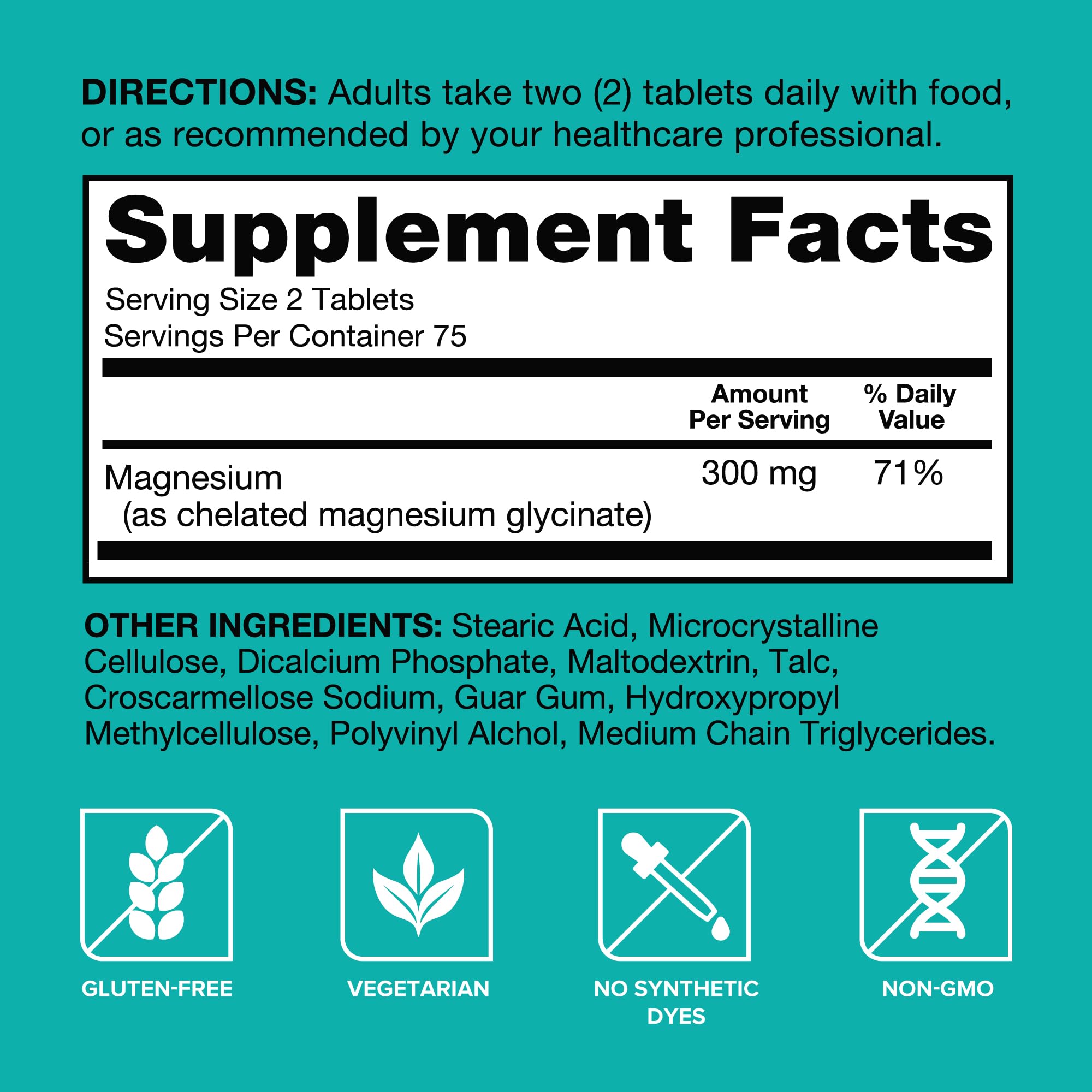 Qunol Magnesium Glycinate 150ct packaging on shelf.