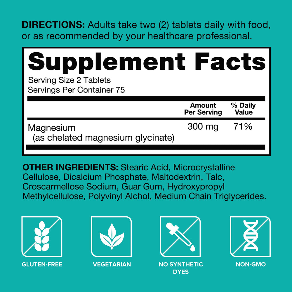 Qunol Magnesium Glycinate 150ct packaging on shelf.