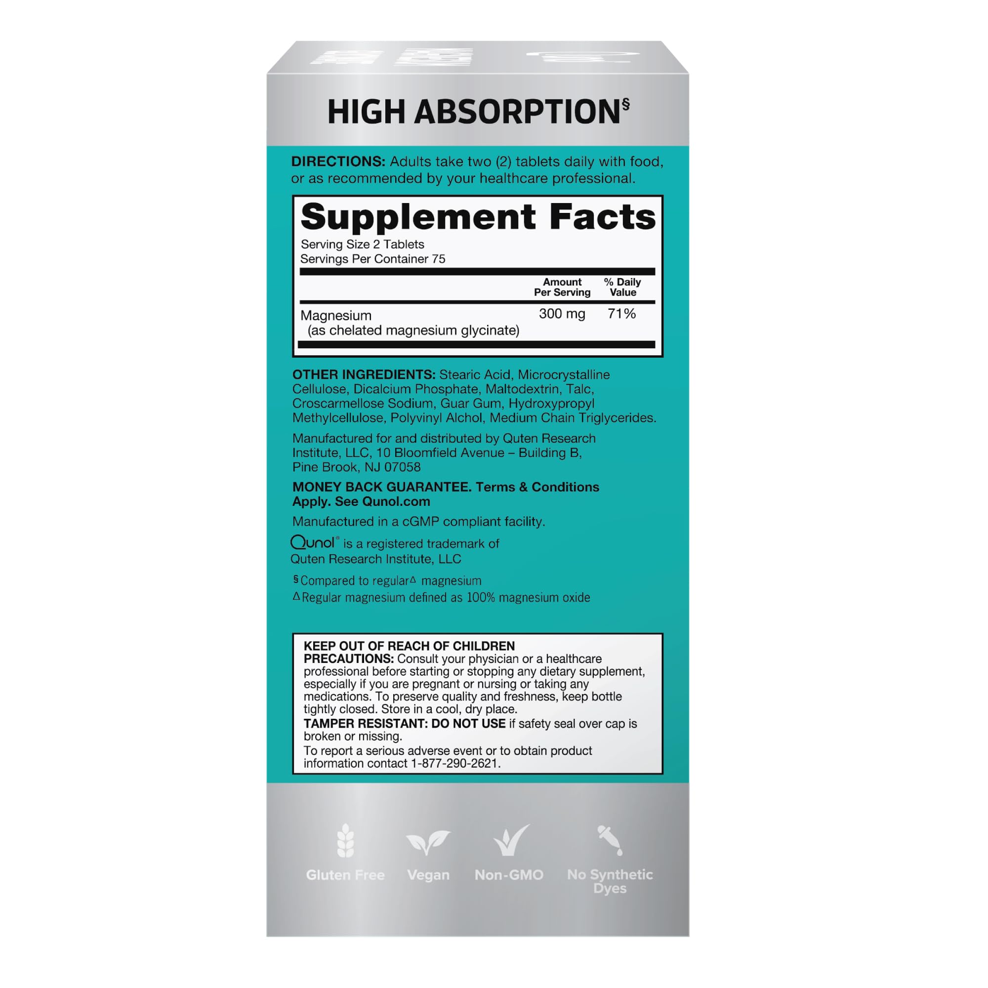 Qunol Magnesium Glycinate bottle on kitchen counter during daily routine.