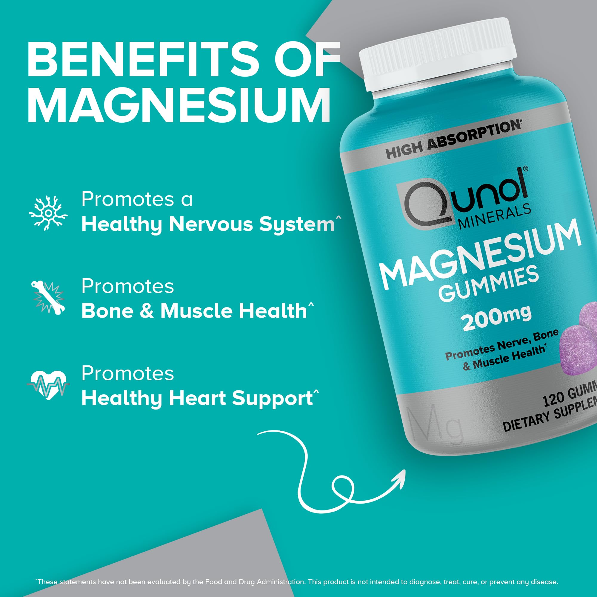 Qunol Magnesium Gummies close-up of berry gummies for daily wellness