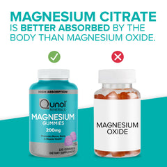 Qunol Magnesium Gummies nutrition facts label detail for informed choice