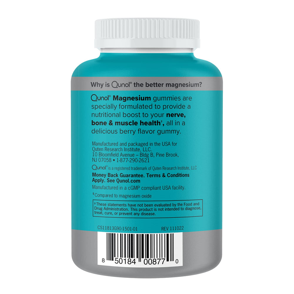 Qunol Magnesium Gummies serving size illustration for daily intake