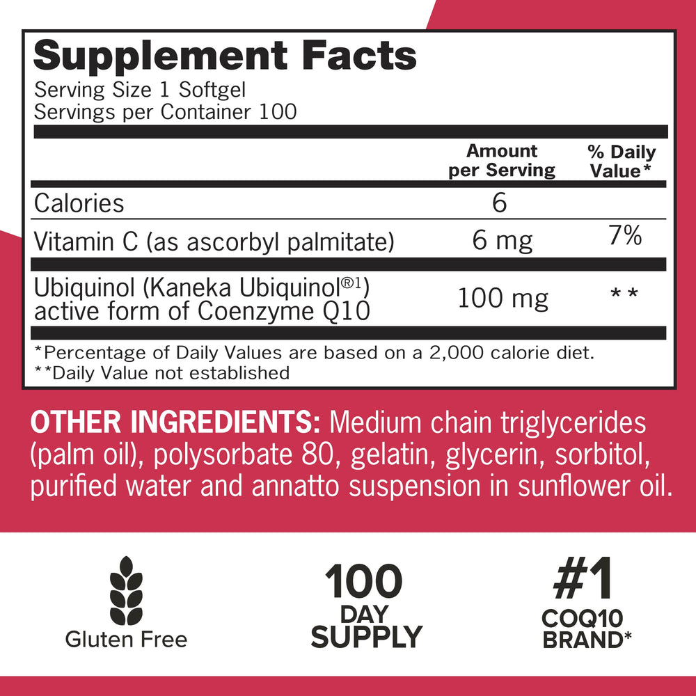 Qunol Mega Ubiquinol bottle with glass demonstrates daily supplementation ritual.