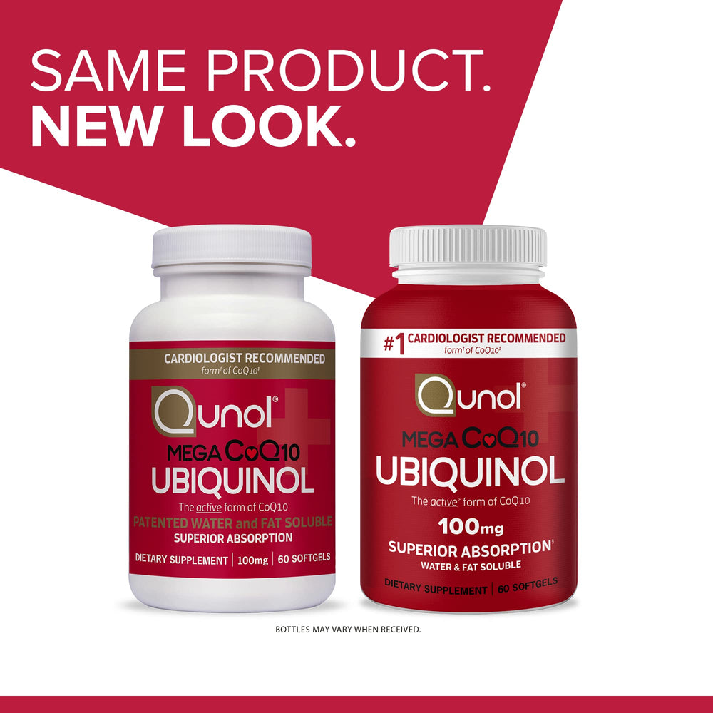 Two-pack of Qunol Mega CoQ10 packaged together for convenient daily use.