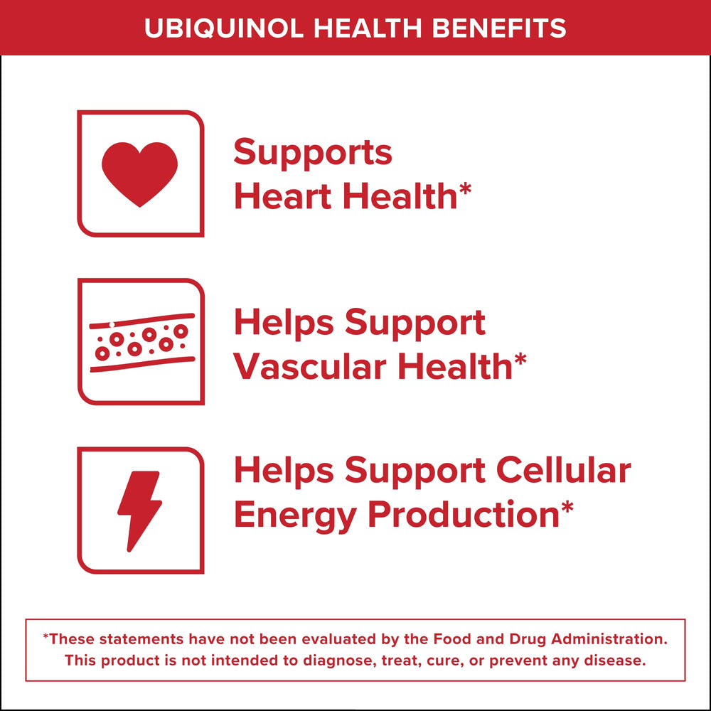 Qunol Mega Ubiquinol gluten-free badge on the label.