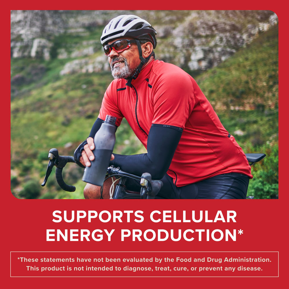 Qunol Mega Ubiquinol packaging notes potential support for statin users.