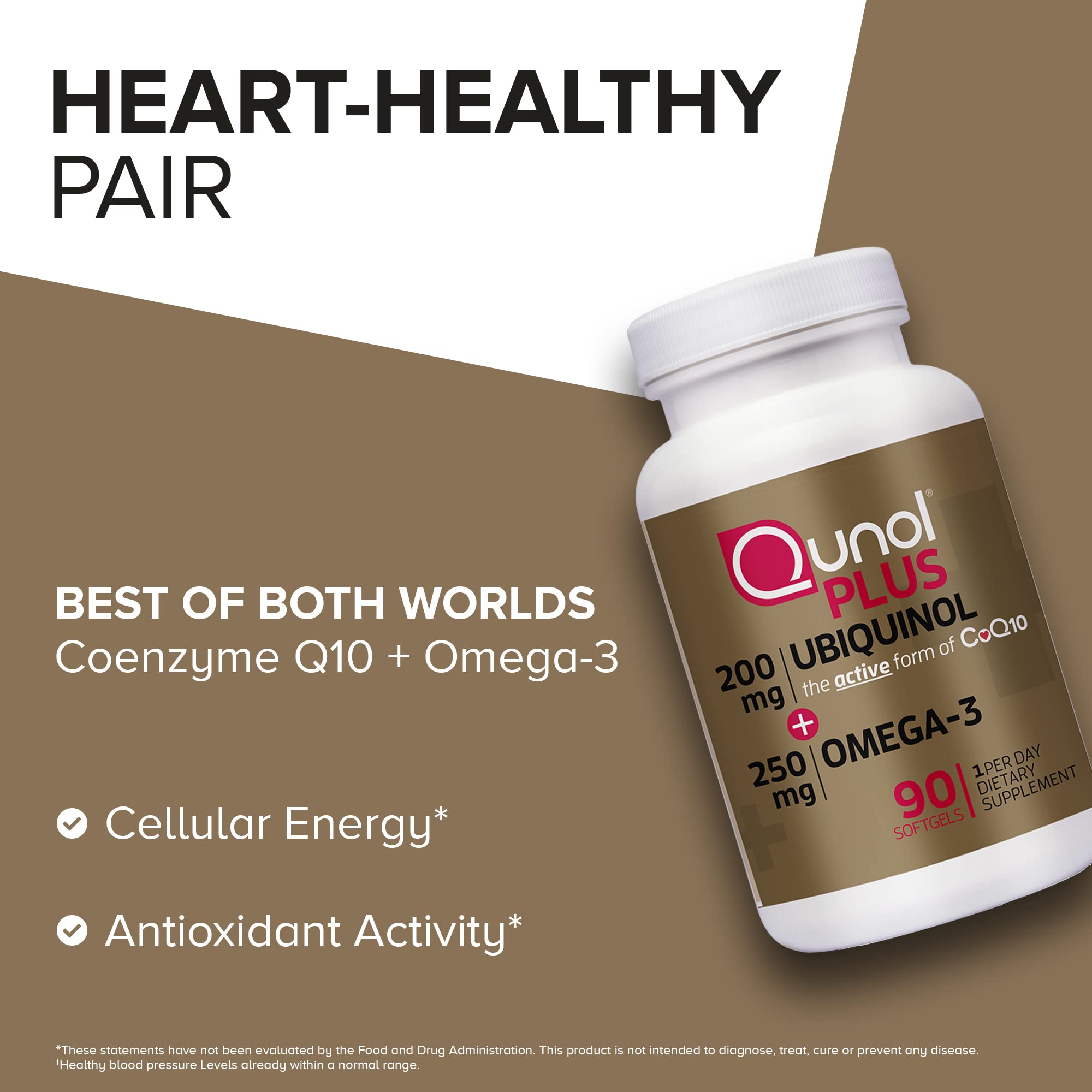 Qunol Plus packaging detail with seal and bottle cap.