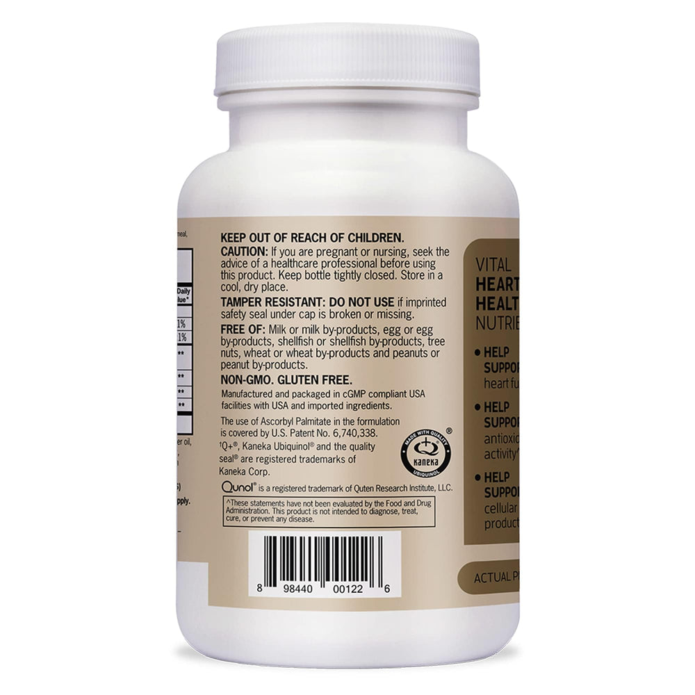 Qunol Plus smart packaging graphic reinforces easy daily use.