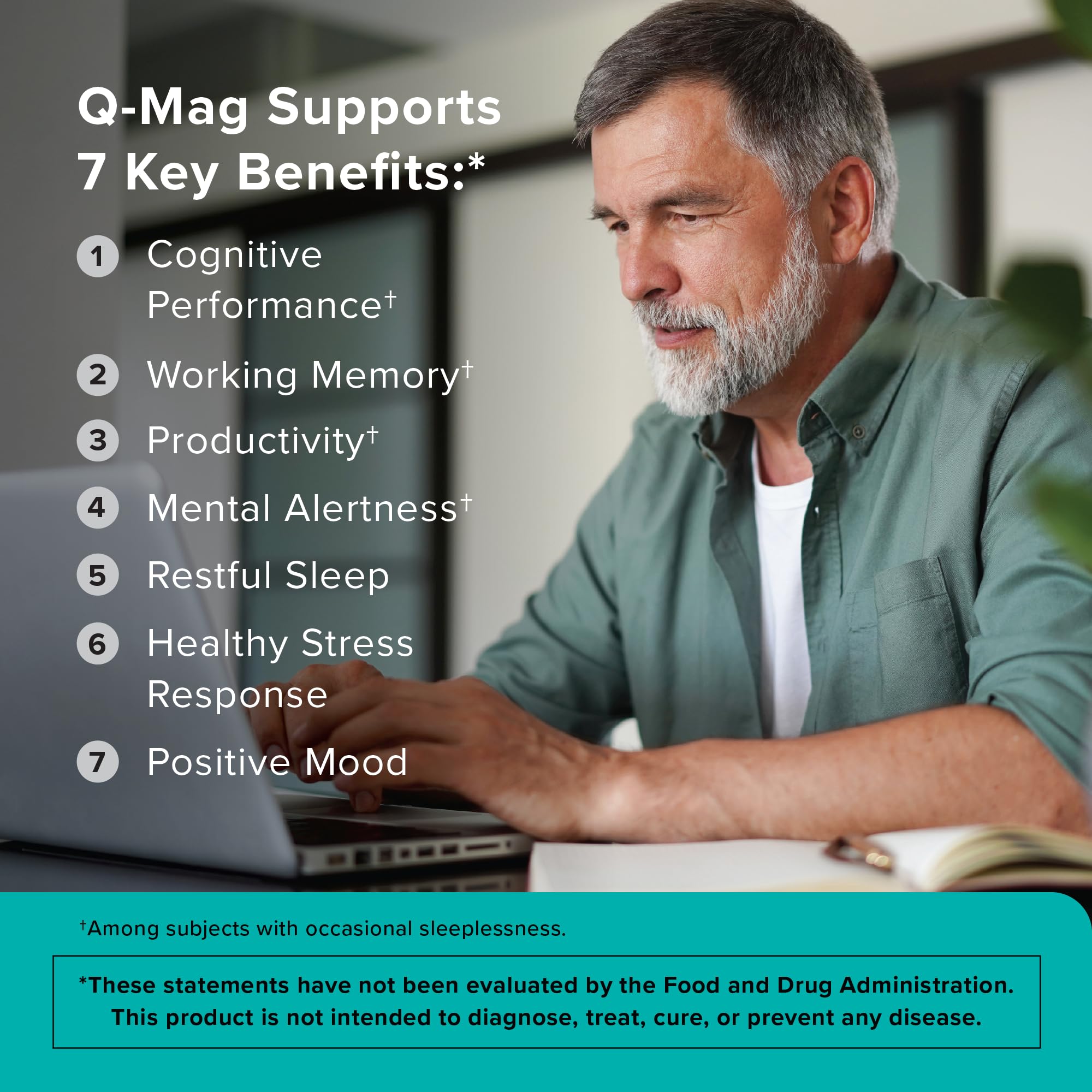 Qunol Q-Mag Magtein packaging front view communicates cognitive benefits