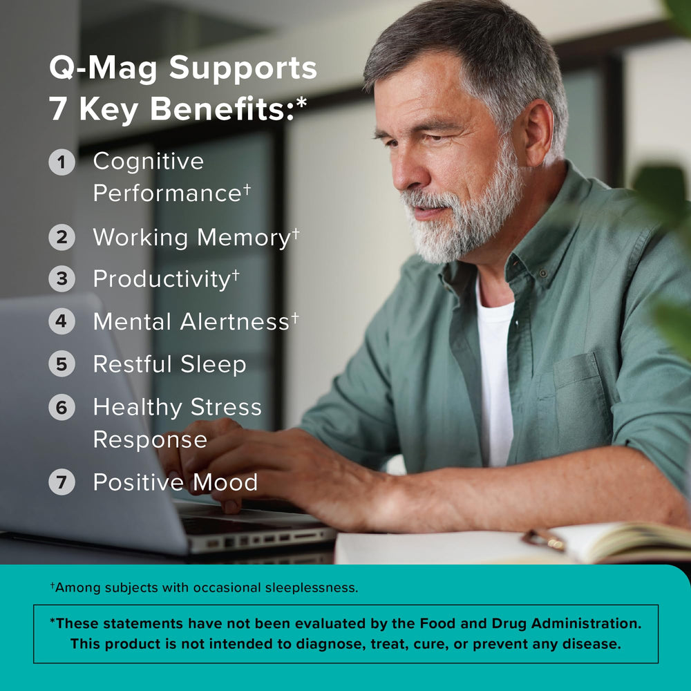 Qunol Q-Mag Magtein packaging front view communicates cognitive benefits
