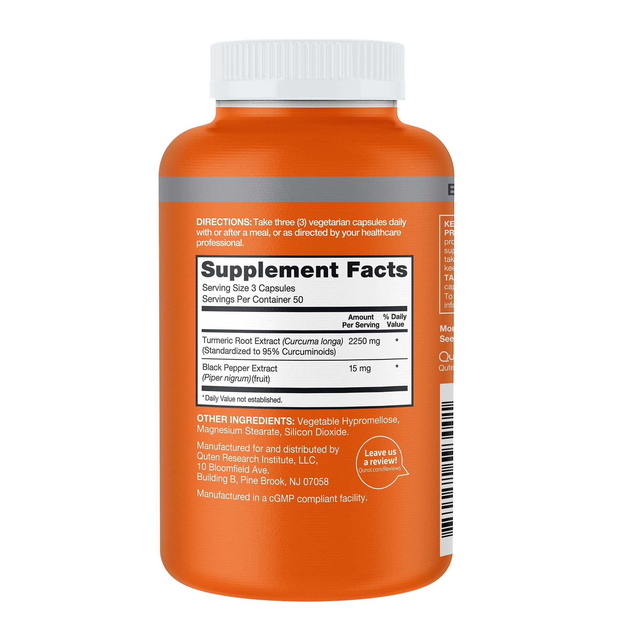 Qunol Turmeric with black pepper extract highlights enhanced absorption.