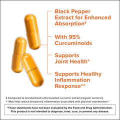 Qunol Turmeric bottle back label shows 2250mg per serving and 95% curcuminoids.