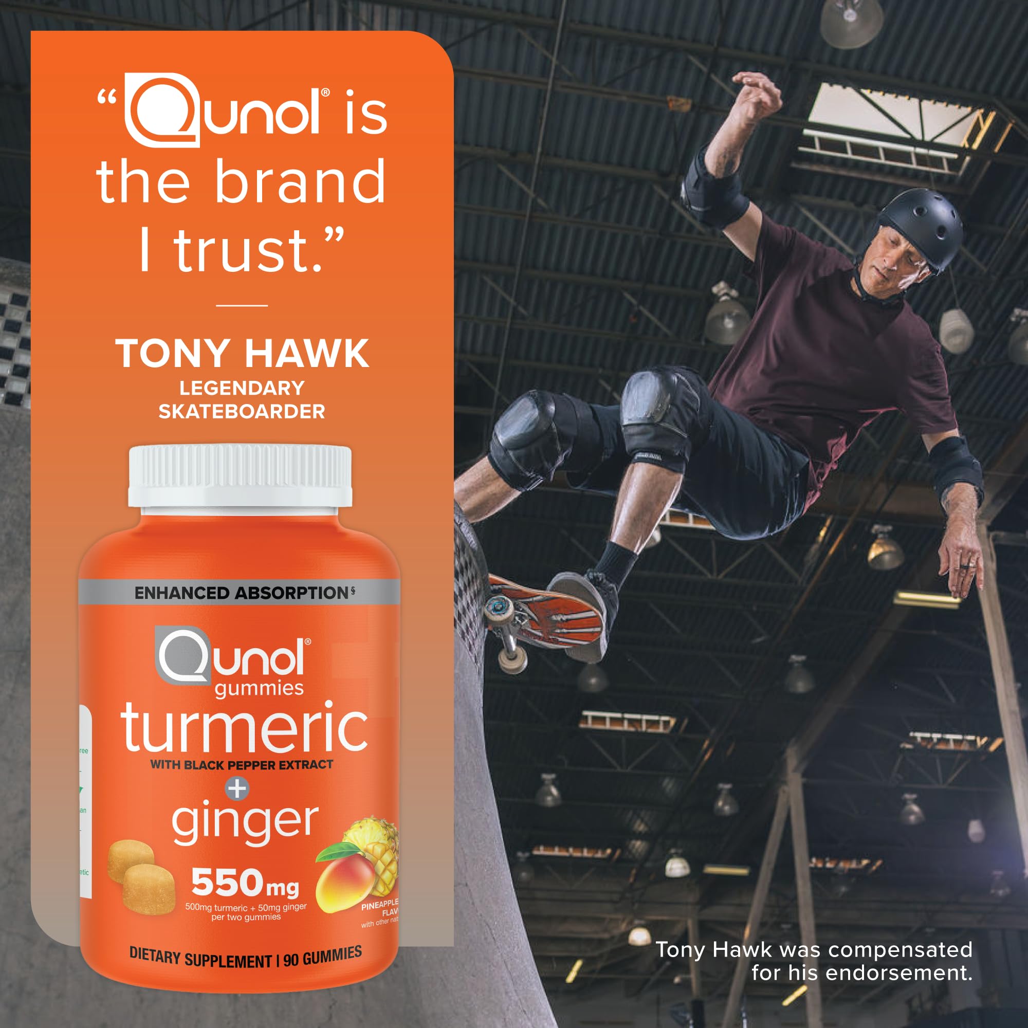 Qunol turmeric-ginger gummies in daily routine for joint comfort.
