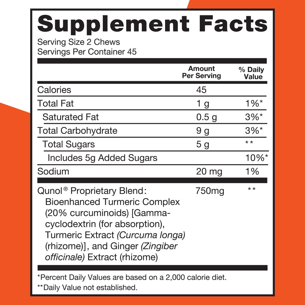 Ingredient blend image features turmeric and ginger for natural antioxidant-inspired support.