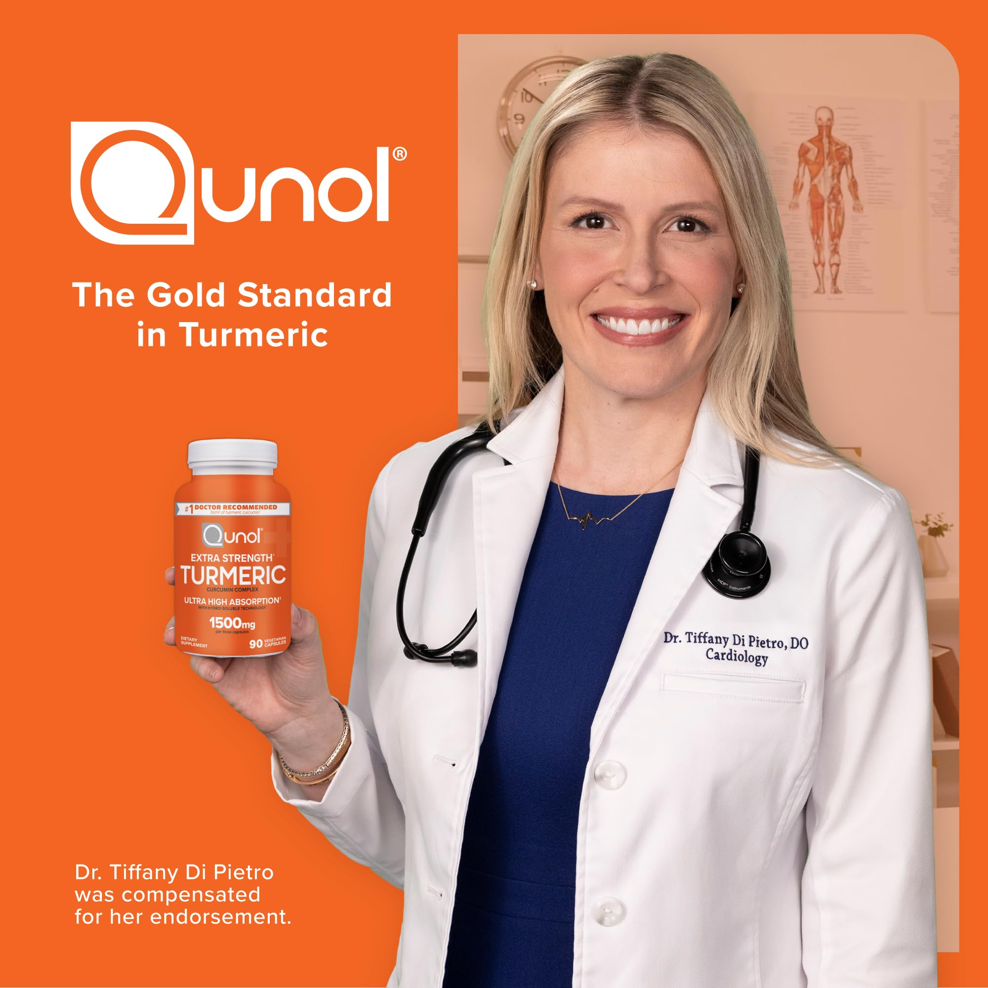 Qunol Turmeric supplement facts panel emphasizes high potency curcumin