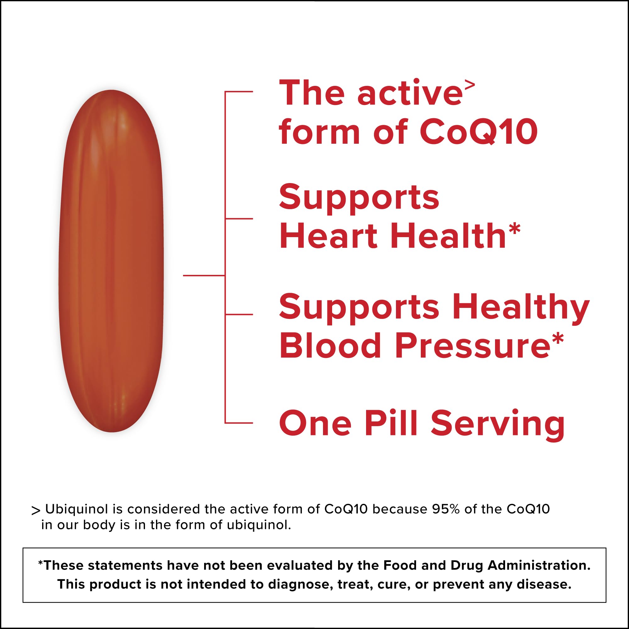 Qunol Ubiquinol softgels poured on a surface for daily energy support.