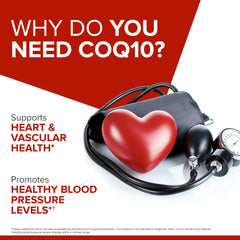 Qunol Ultra CoQ10 softgel pile on a white background, easy-to-swallow capsules.