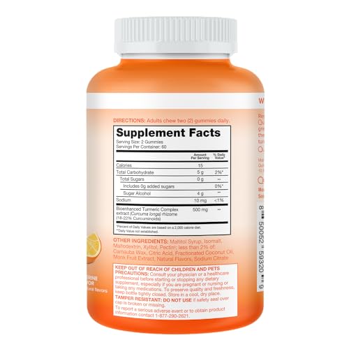 Qunol Zero Sugar turmeric gummies on-the-go for a sugar-free option.