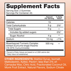 Qunol zero sugar turmeric gummies spoonful demonstrates serving size and chewy texture.