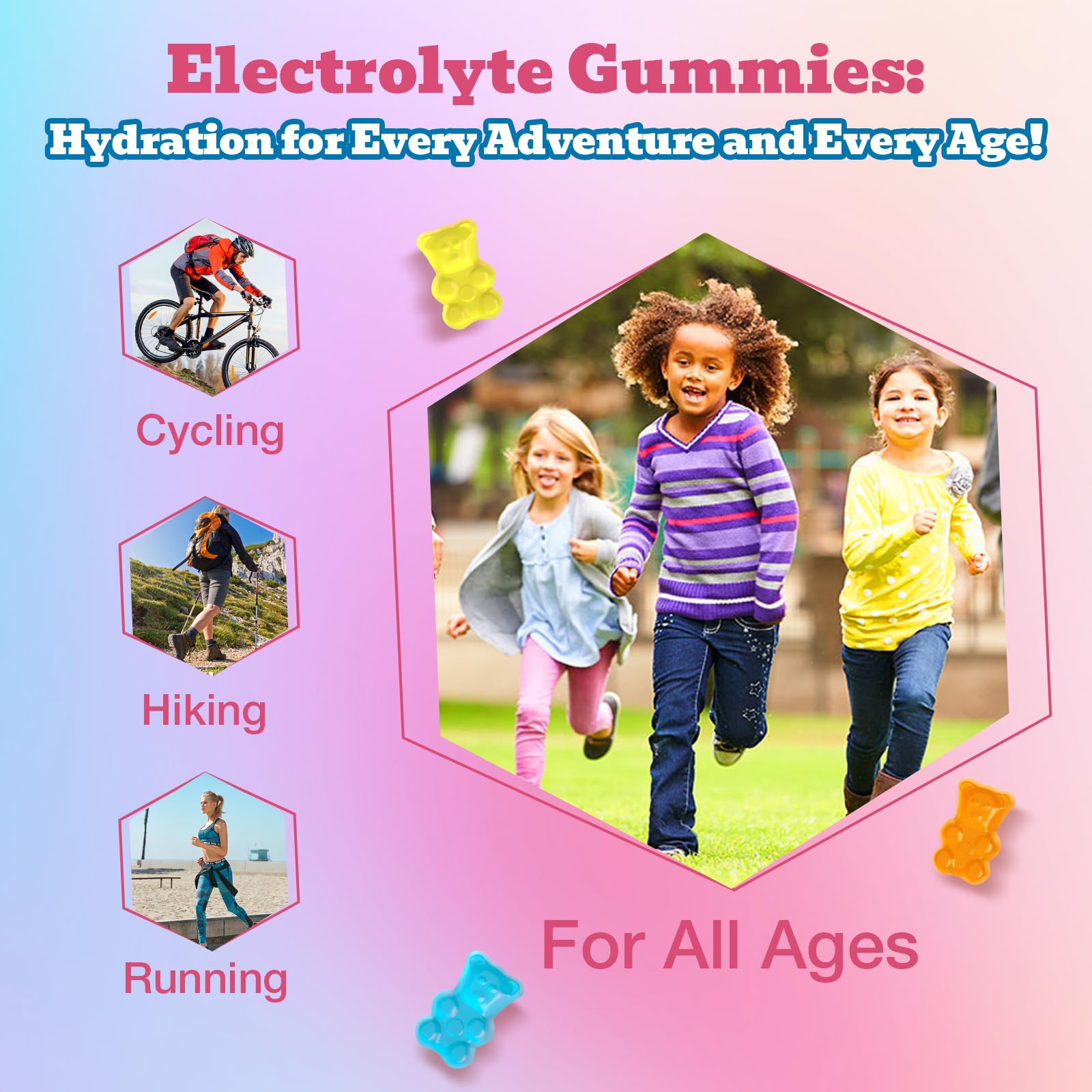 Quorinthiumax kids serving shows age-appropriate hydration with two gummies