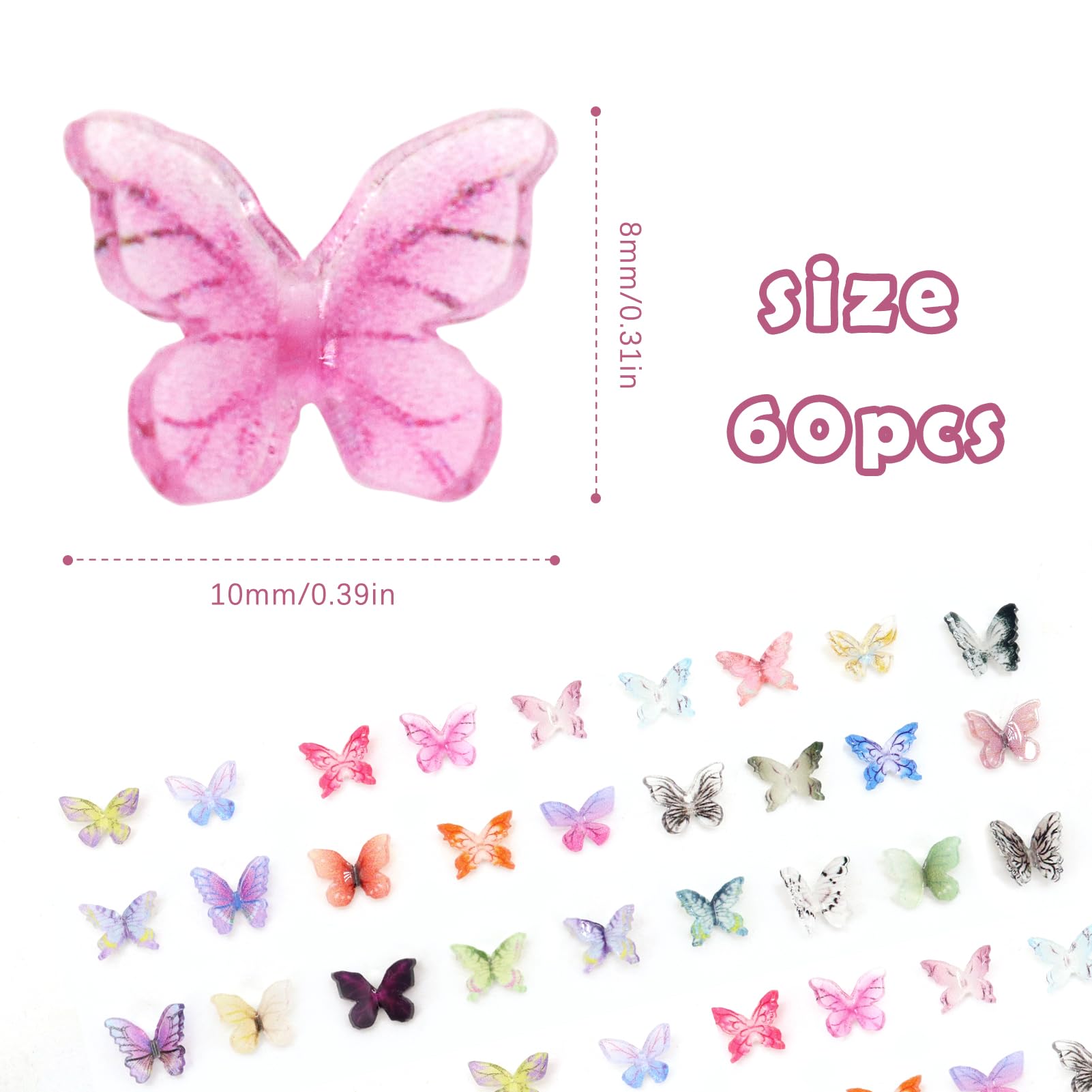 QUPIVA durable resin butterflies stay vibrant in crafts and fairy gardens.