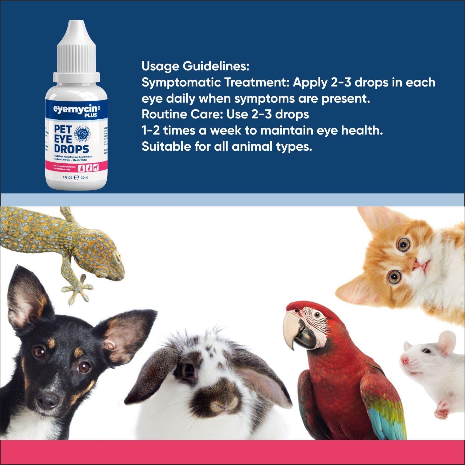 QUQU Natural EYEMYCIN HOCl gentle formula highlights alcohol-free protection