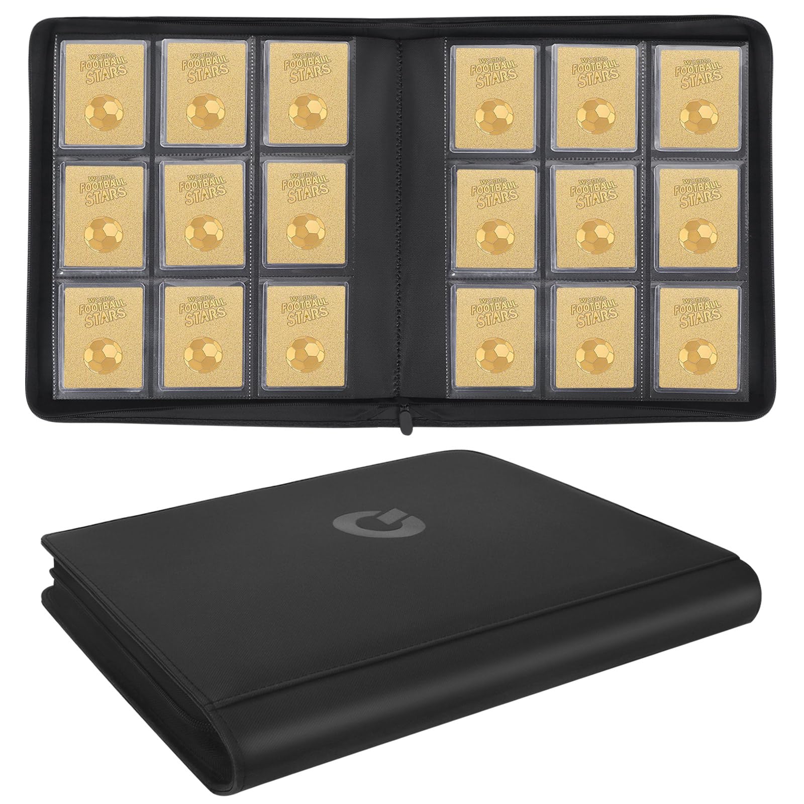 Qurhafoo Toploader Binder front view showing 324-card capacity for organized storage