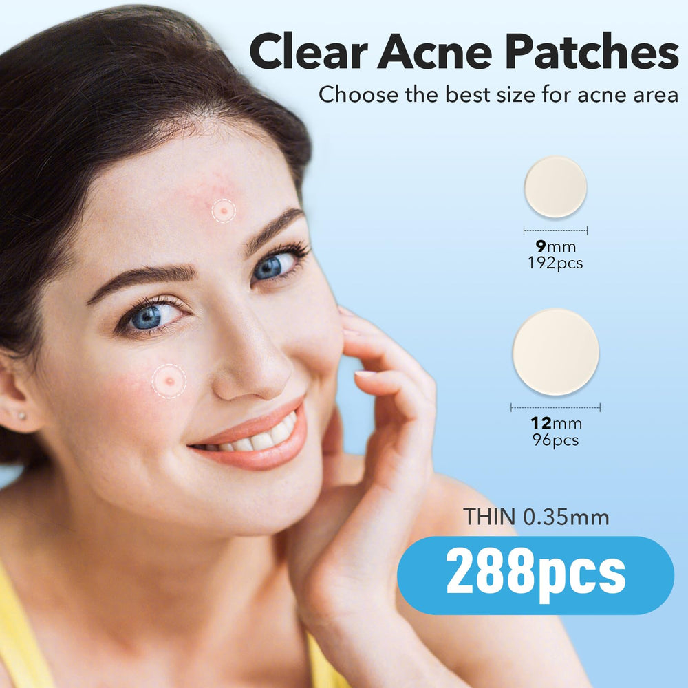 QUSTERE pimple patches apply closeup showing transparent coverage and fast absorption.
