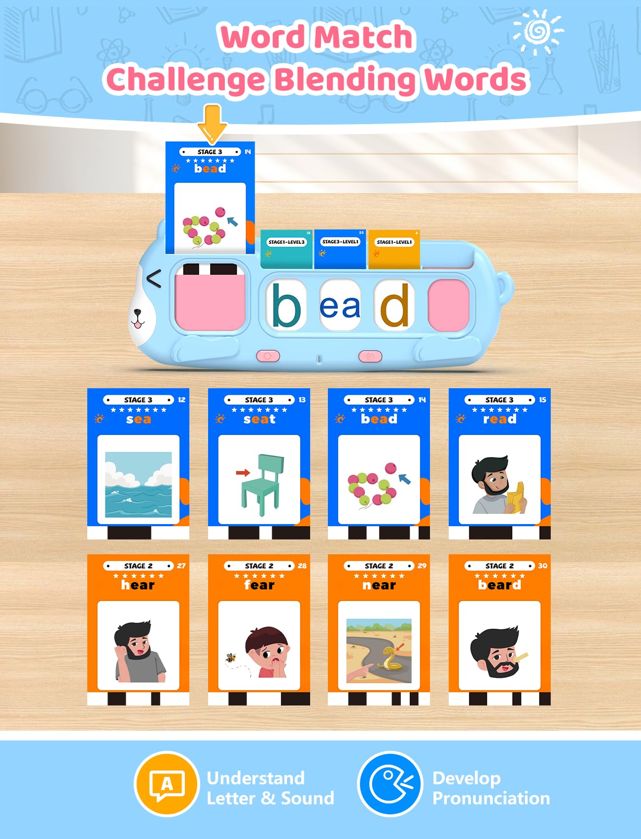 QuTZ phonics reader offers blending mode to practice segmenting and blending