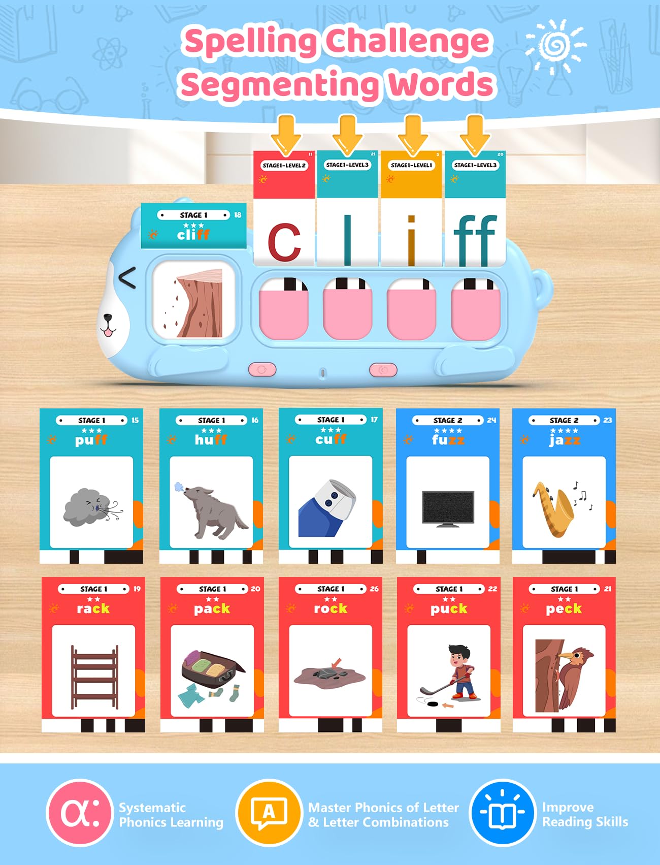 QuTZ Word cards help kids match sounds to real words during play