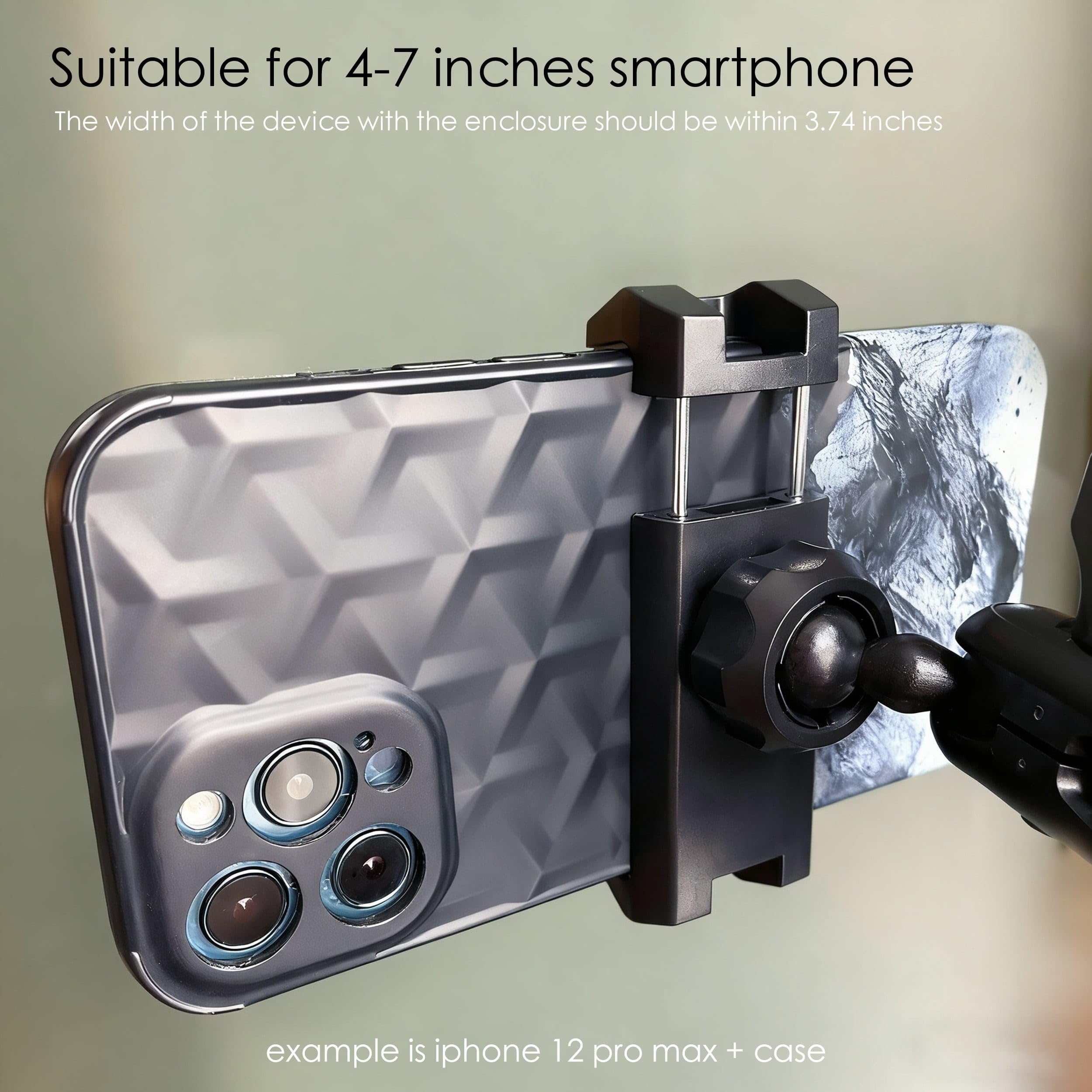 Quyee universal mount on wall shows surface limitations for paint and texture.