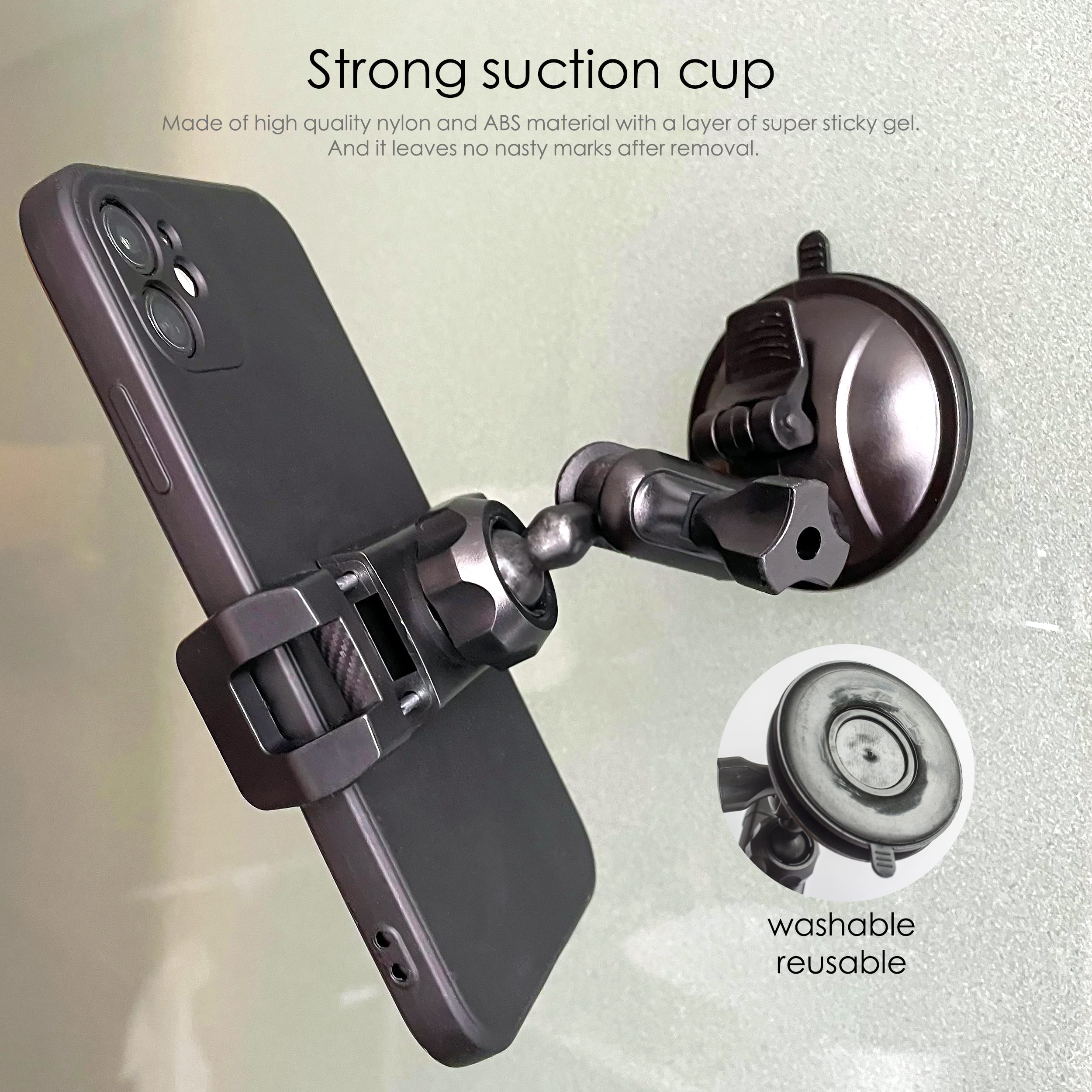 Quyee mount fits most iPhone and Android phones.