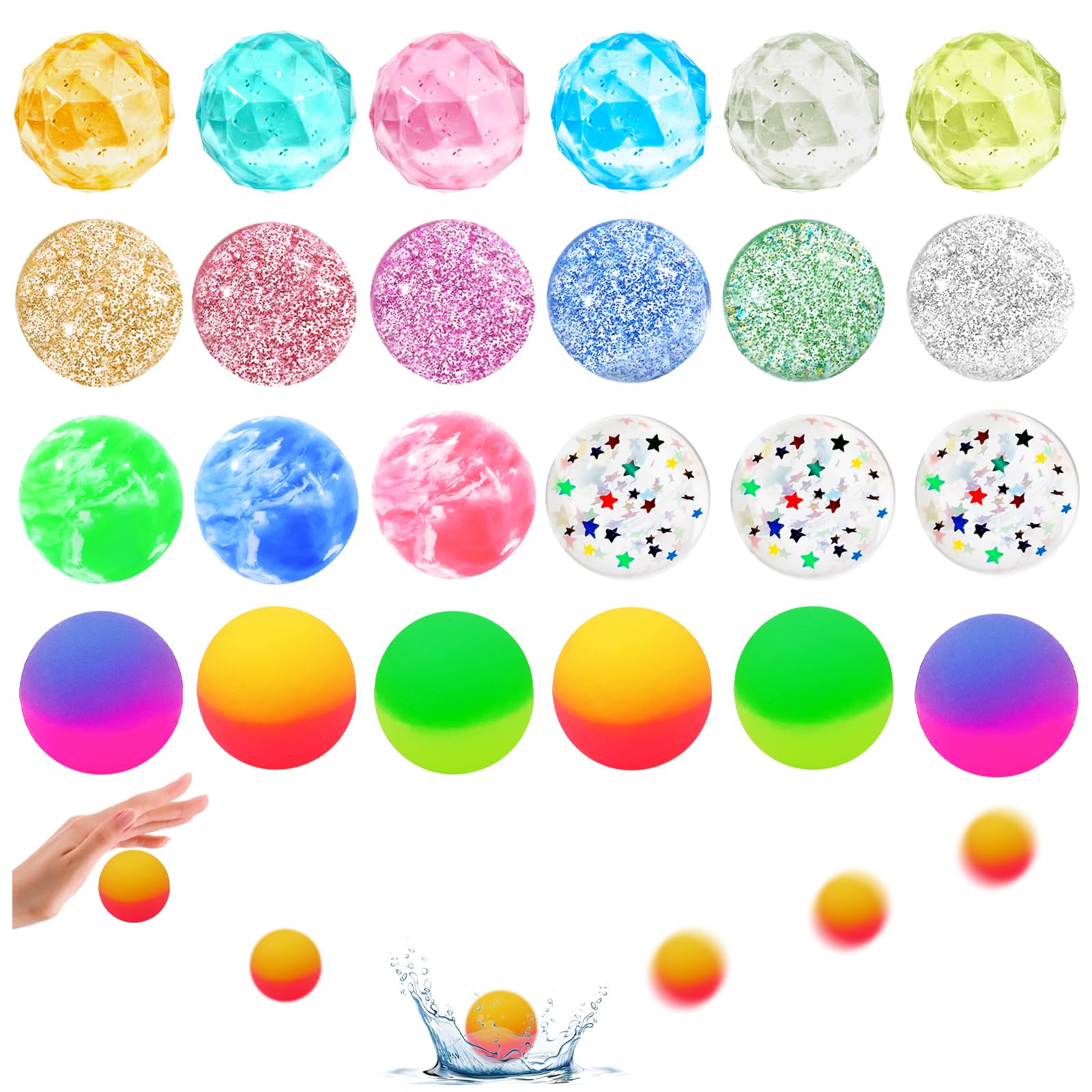 QYESQ Easter Egg Fillers bouncy balls for Easter egg hunts and classroom rewards