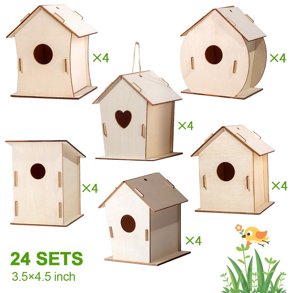 QUYSK six-shape birdhouses for creative painting and learning
