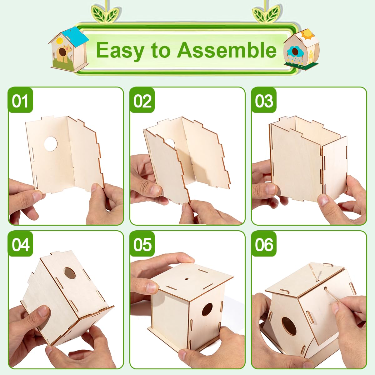 QUYSK birdhouse with slot-in assembly showing secure construction