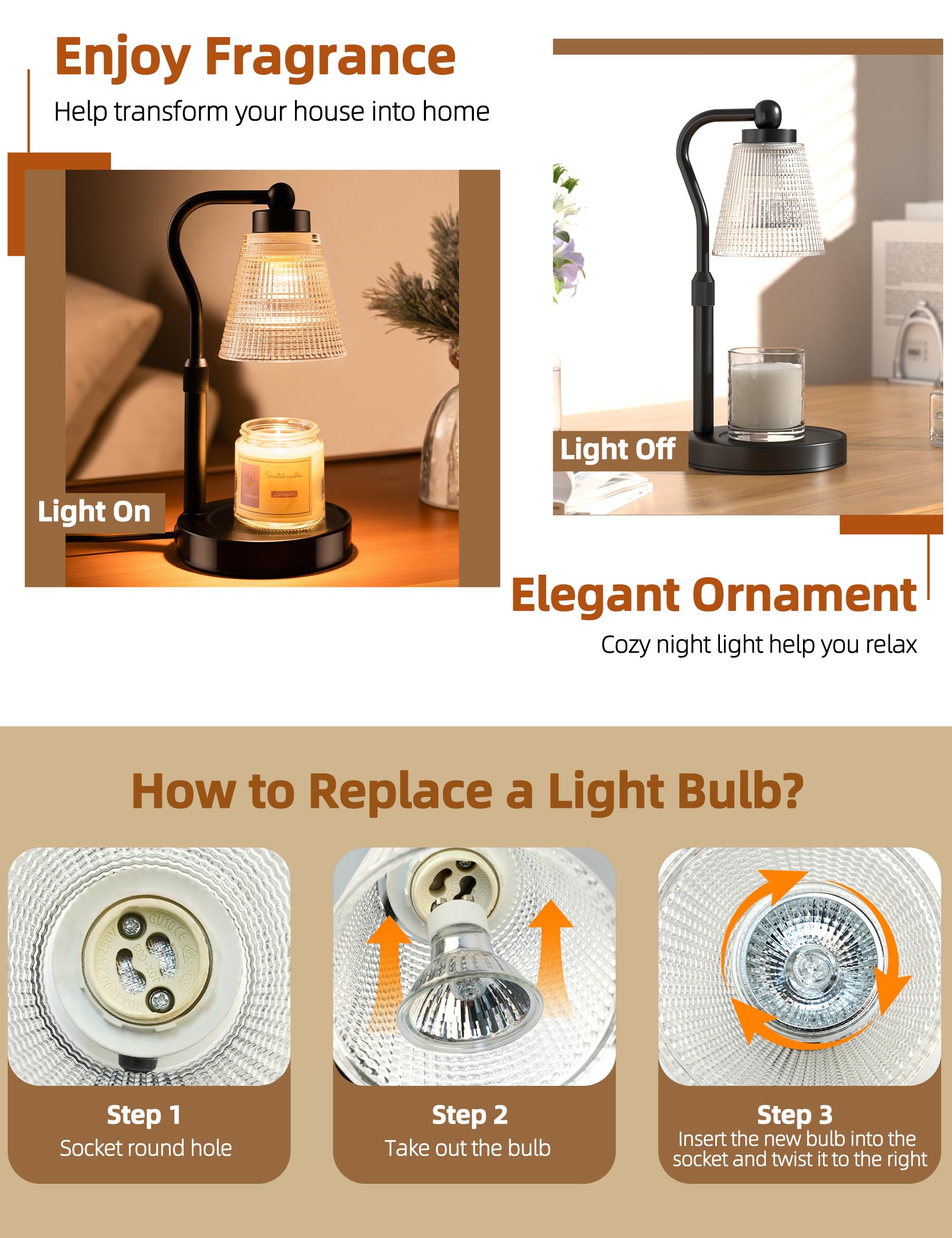 Quzhunoo flameless fragrance warmer ideal for bedrooms and offices.