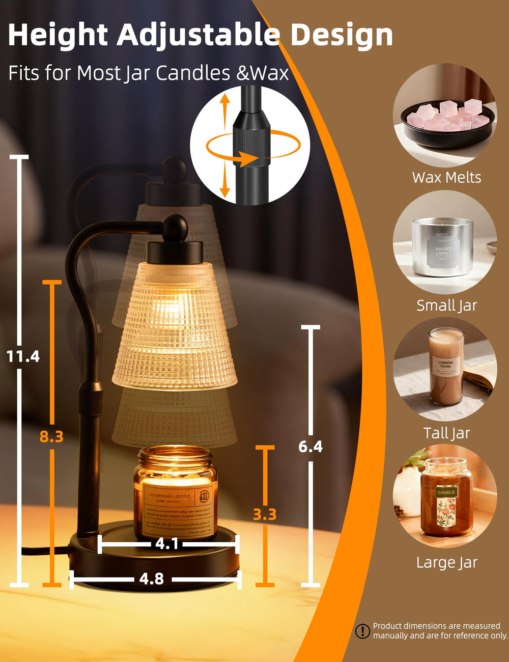 Quzhunoo halogen 50W bulb ensures fast melt and vibrant ambiance.