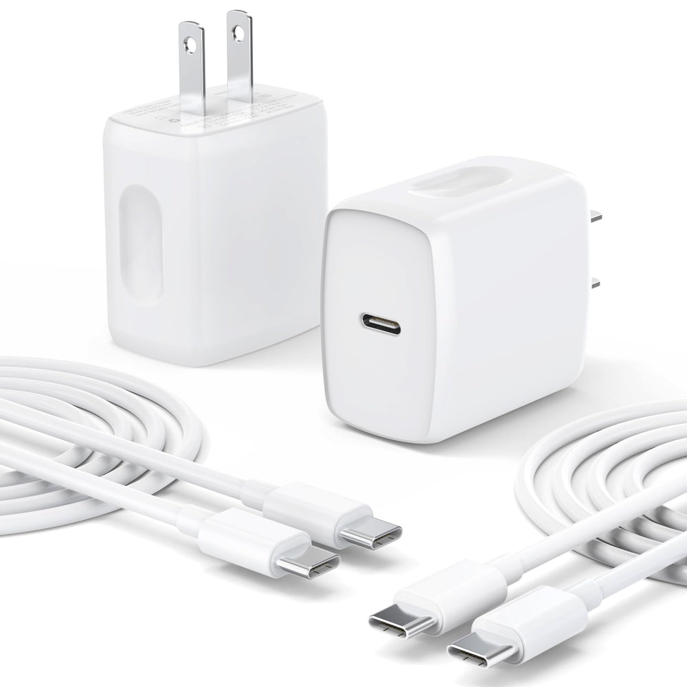 QUZUDN 25W USB-C charger front view powers devices quickly and safely.