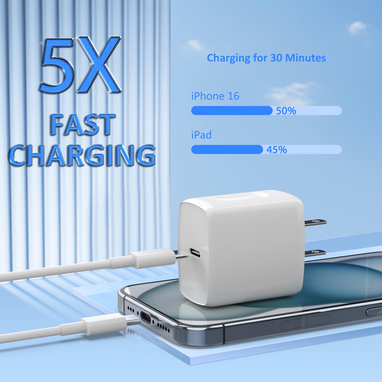 QUZUDN 6ft USB-C to USB-C cable extends charging reach with fast data support.