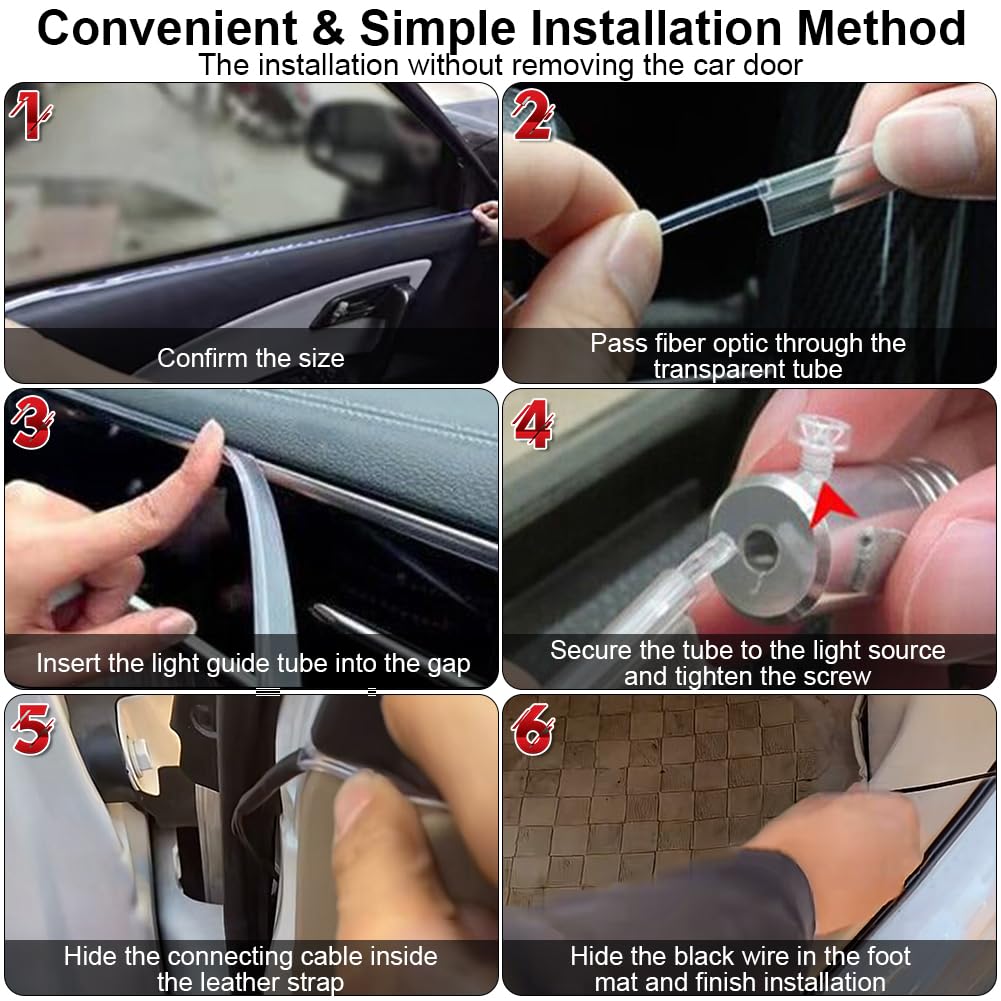 QVEVDACAR 12V safe design with short-circuit protection keeps interior lighting calm.