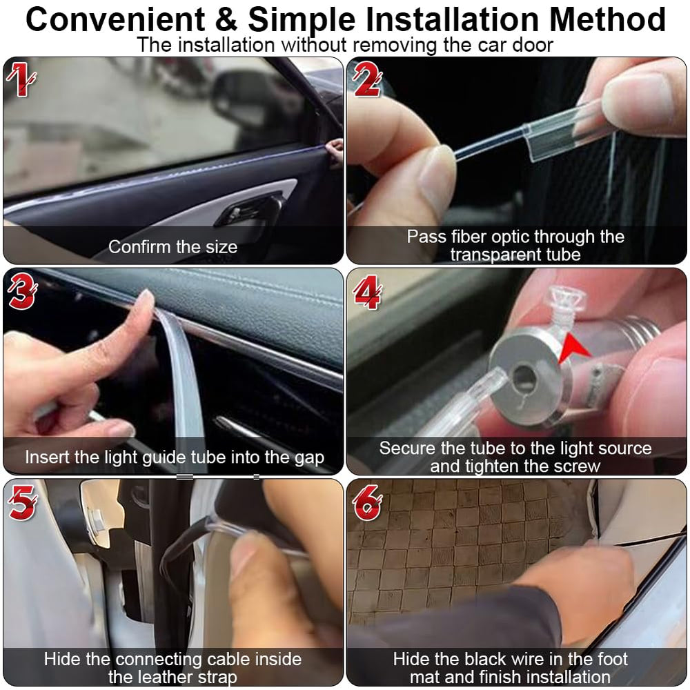 QVEVDACAR 12V safe design with short-circuit protection keeps interior lighting calm.