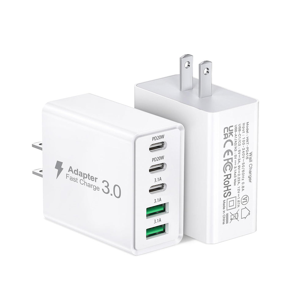 Qwinjwin 2-pack 50W USB-C charger front view for home or travel.