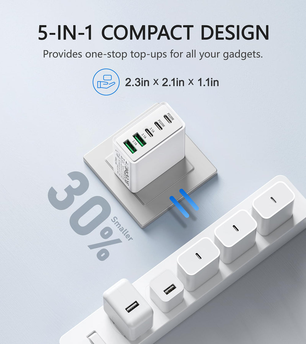 Qwinjwin compact charger ideal for travel and small spaces.