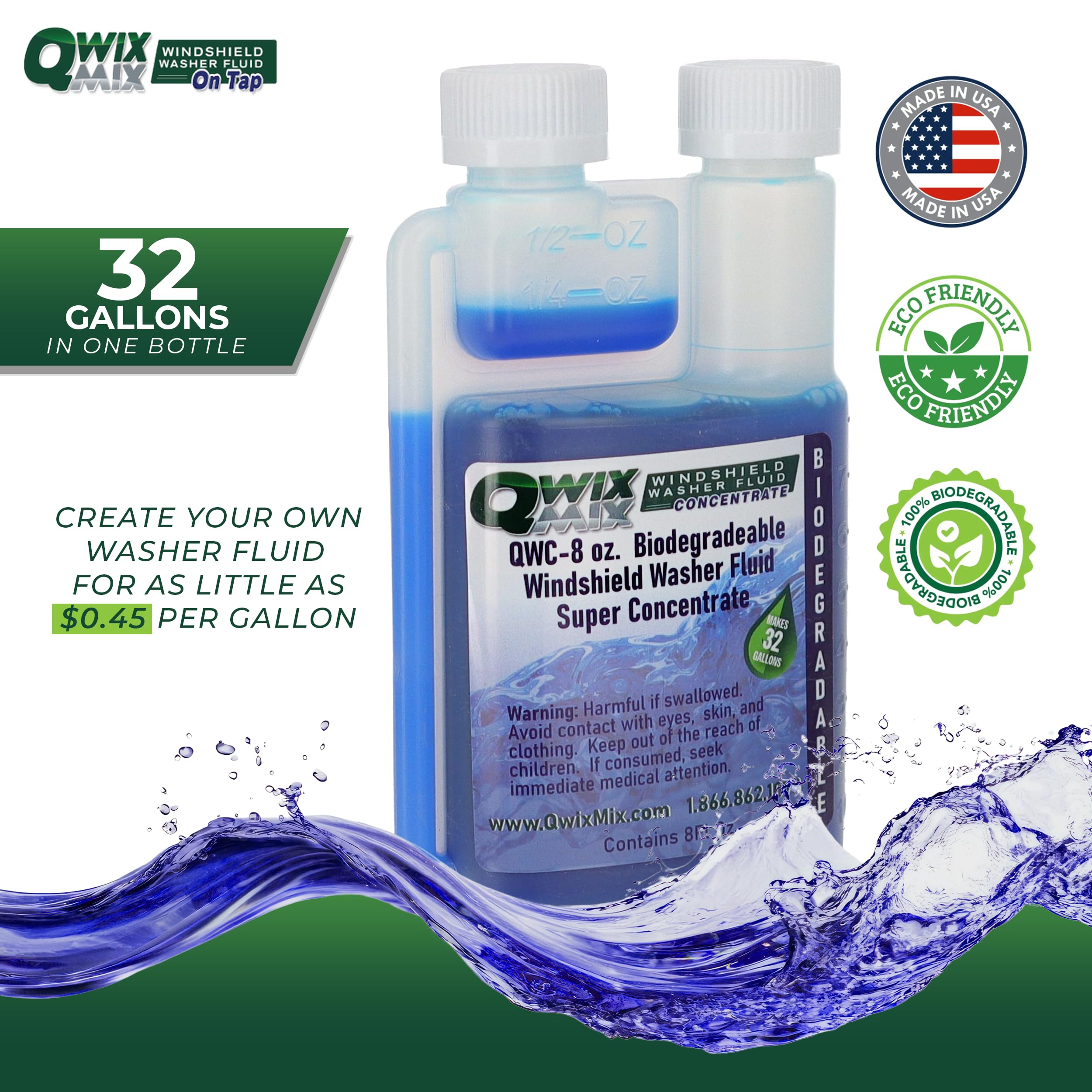 Qwix Mix label highlights high-yield dilution for bulk garage use