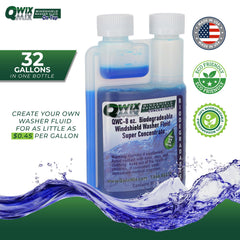 Qwix Mix label highlights high-yield dilution for bulk garage use