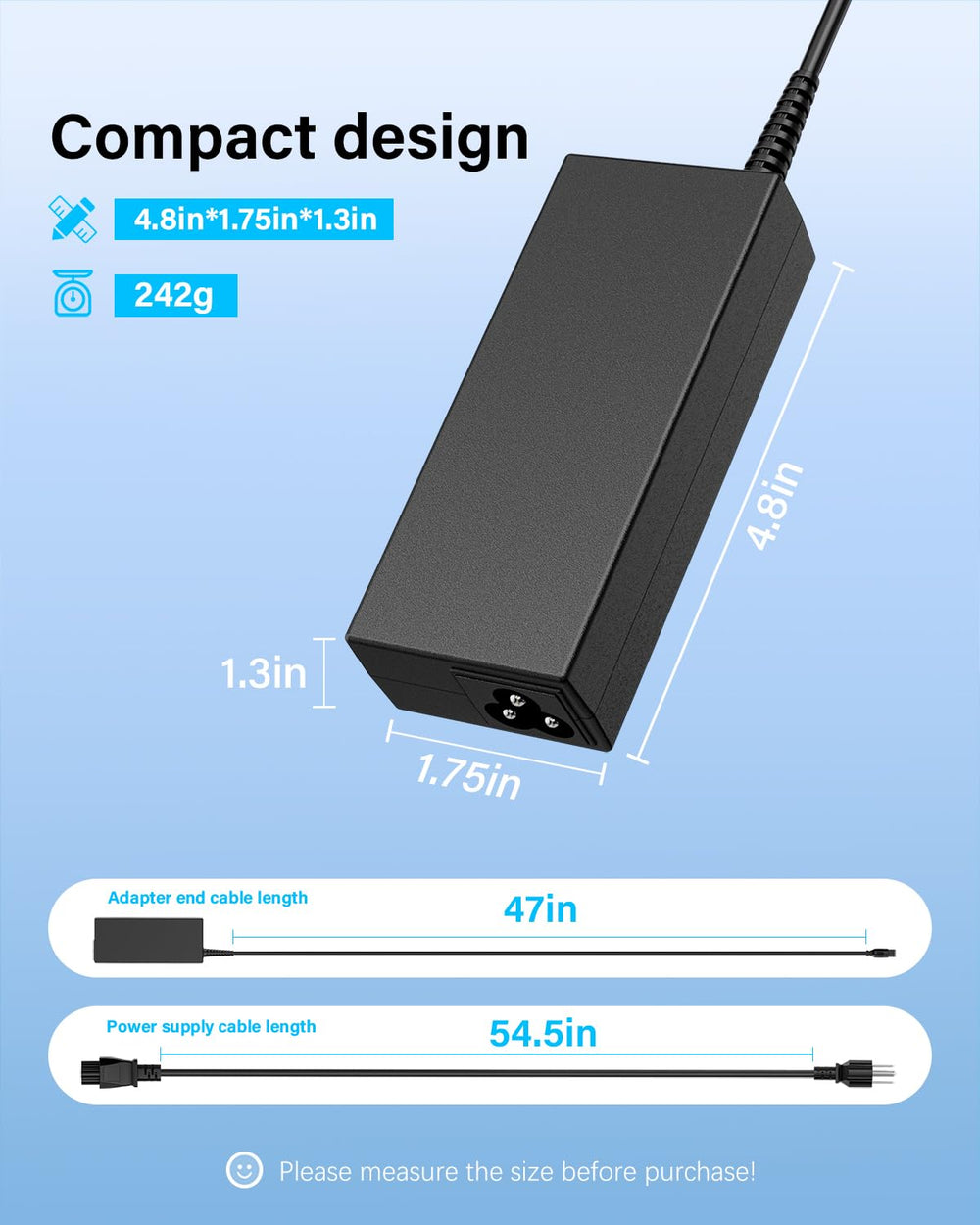 QXA includes power cord and 15-tip set for quick matching