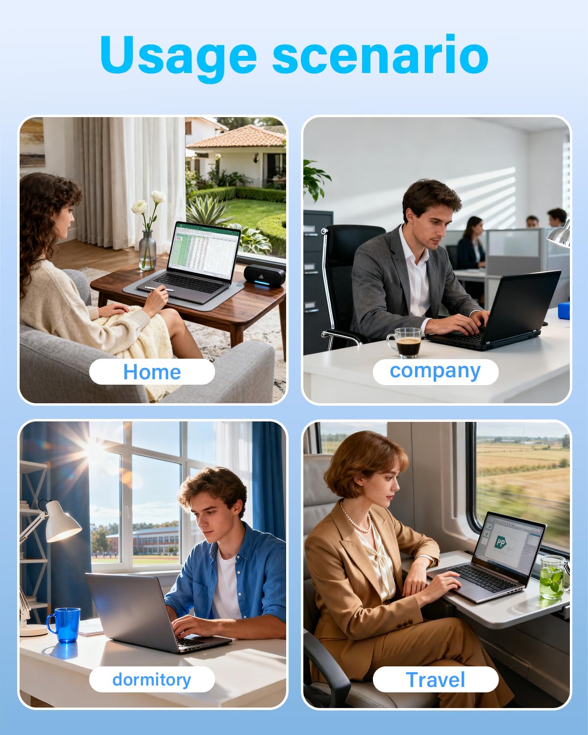 QXA travel-ready charger powering notebooks anywhere with universal input