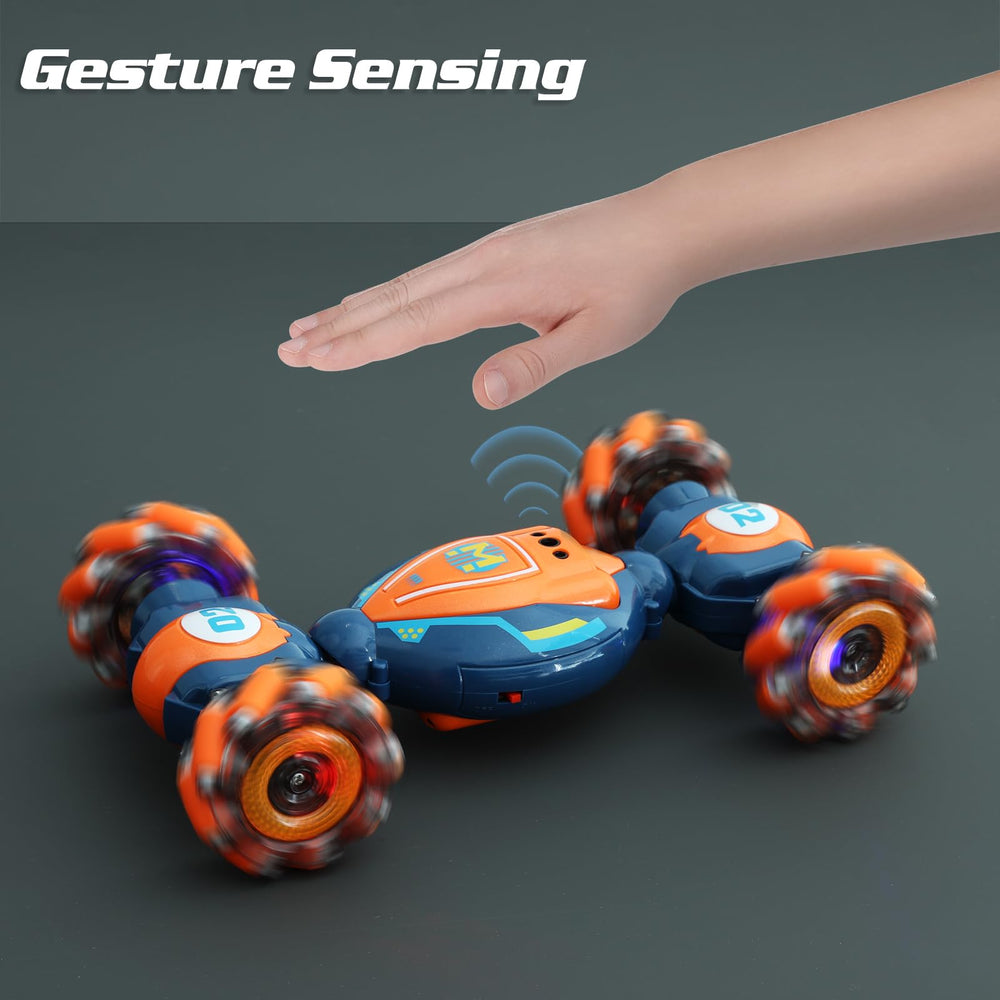 QXHOL gesture-sensing RC stunt car 4WD chassis handles uneven ground