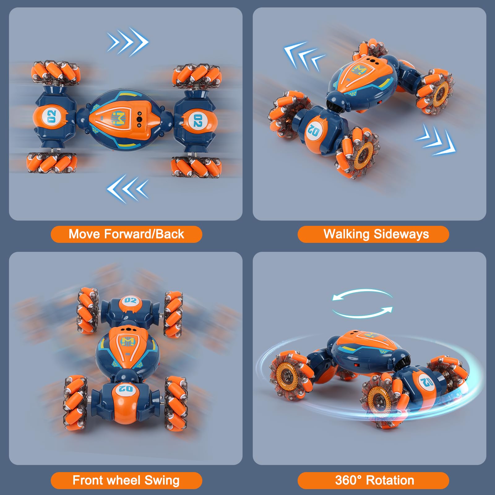 QXHOL gesture-sensing RC stunt car drifting and spins showcase skill