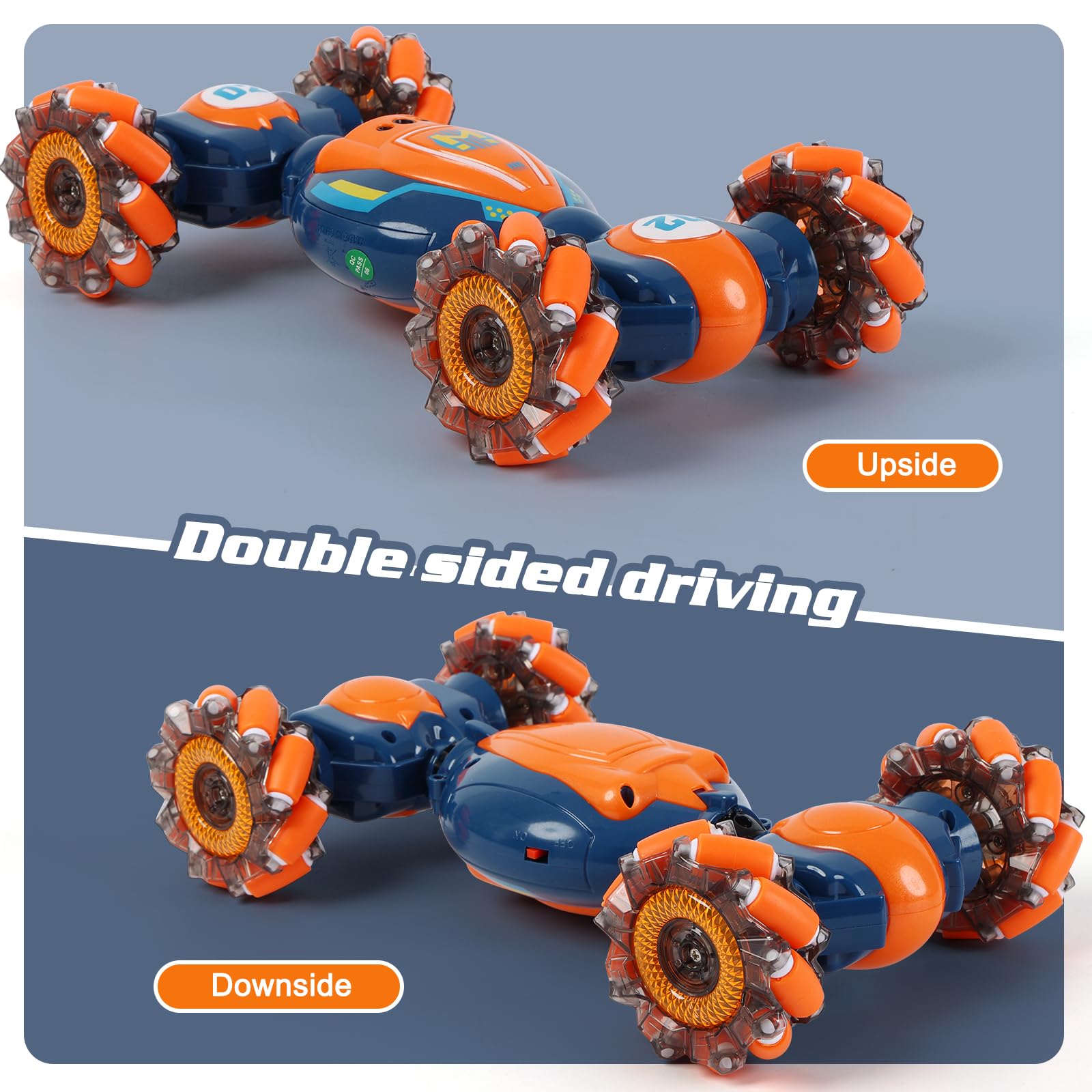 QXHOL gesture-sensing RC stunt car music and lights boost immersion